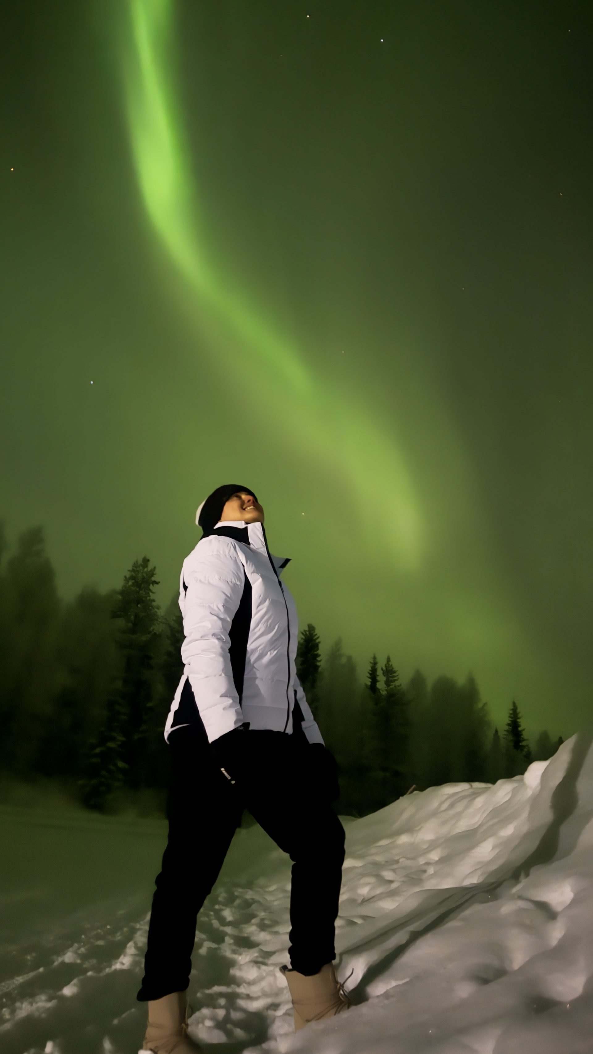 Aurora boreal verde